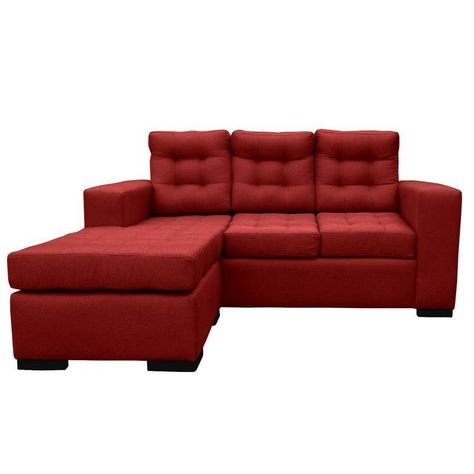 Seccional Antu Chenille Tipo Lino Rojo 3 Cuerpos-0