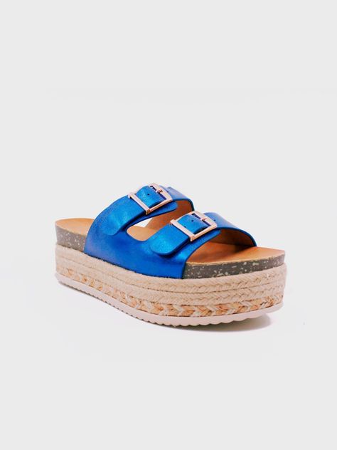 Sandalia Finix Azul Stylo Shoes-1