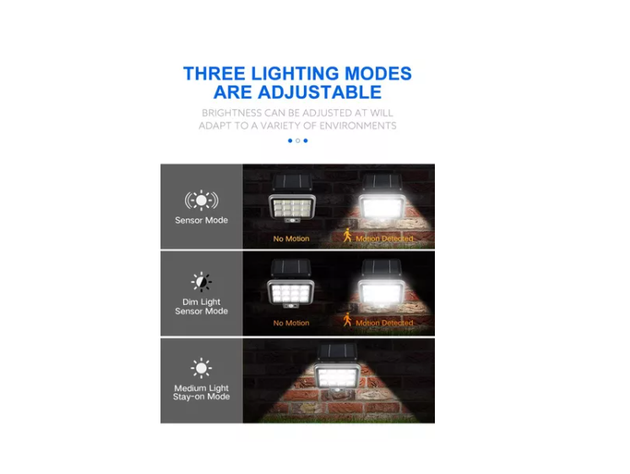 Foco Led Luz Con Panel Solar Sensor De Movimiento -2