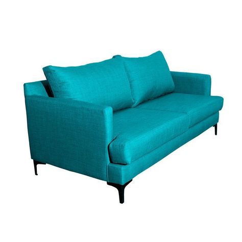 Sofá Aldara Chenille Tipo Lino Turquesa 2C-1