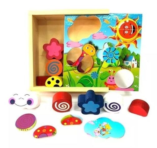 Caja De Encaje Didáctica Juguete Madera Para Niños-0