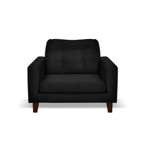 Sofa Napoles 1 Cuerpo Tela Velvet Negro-0