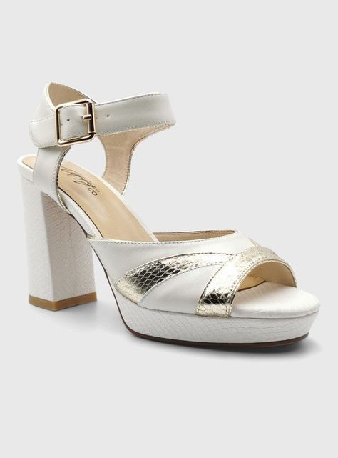 Sandalia Toffy Co. Paz Blanco Oro Mujer-1