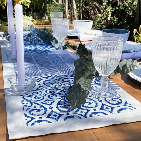 Camino de Mesa Impermeable Blue-1