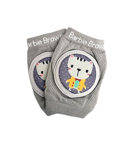 Par De Rodilleras Gateo Bebe Antideslizante Gris-0