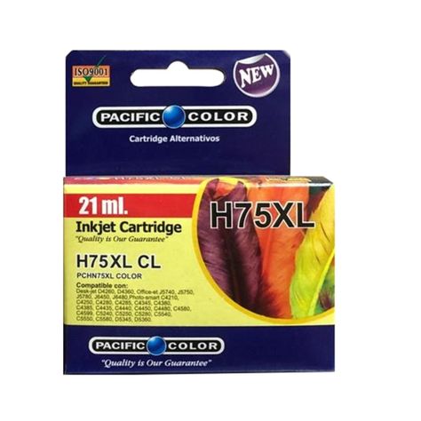 Tinta 75  Color Cartucho Compatible HP 21ml Pacific Color-0
