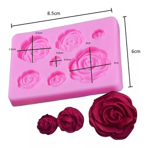 Molde De Silicona Molde Rosas Molde Fondant Rosas 7 Cavid-2