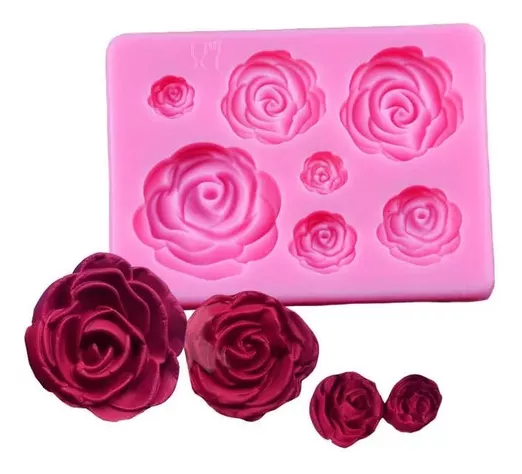 Molde De Silicona Molde Rosas Molde Fondant Rosas 7 Cavid-0