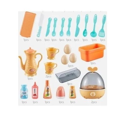 Cocina De Juguete 65 Piezas 93.5cms Altura Rosada Vapor Agua-2