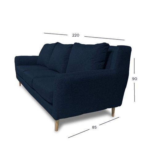 Sofá Lenora Chenille Tipo Lino Azul 3 Cuerpos-4