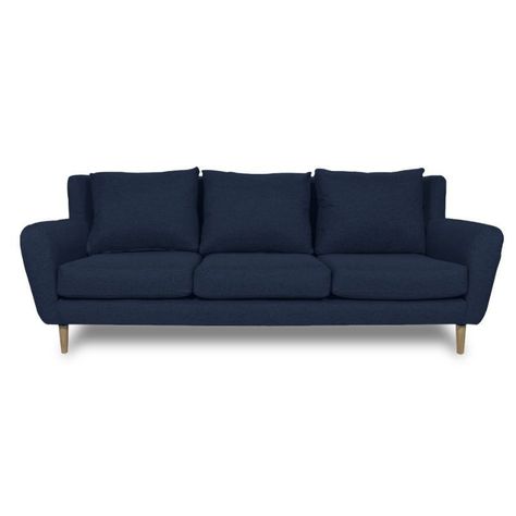 Sofá Lenora Chenille Tipo Lino Azul 3 Cuerpos-0