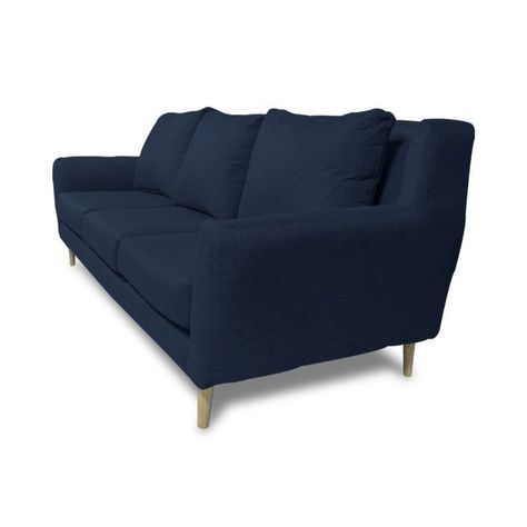 Sofá Lenora Chenille Tipo Lino Azul 3 Cuerpos-1