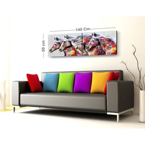 Cuadro decorativo "Corceles Coloridos" -1