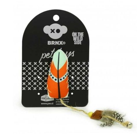 Juguete Gato Bola Multicolor Con Pluma Y Catnip Brnx-0