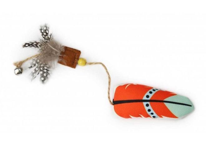 Juguete Gato Bola Multicolor Con Pluma Y Catnip Brnx-1