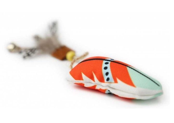 Juguete Gato Bola Multicolor Con Pluma Y Catnip Brnx-2
