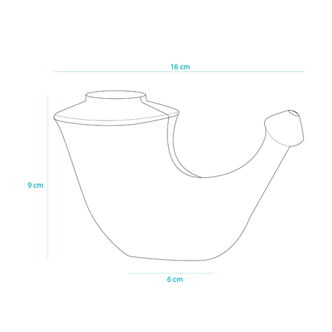 Neti Pot, Limpiador nasal natural alergias Azul adulto Rhino Horn Jala Neti -4
