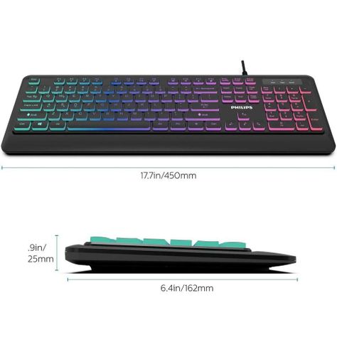 Teclado Gamer Philips Alámbrico Iluminación Spk829-4