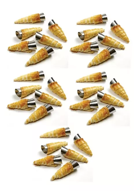 Pack X30 Cono Molde Para Cannoli Cachito Croissant Pan Danes-2