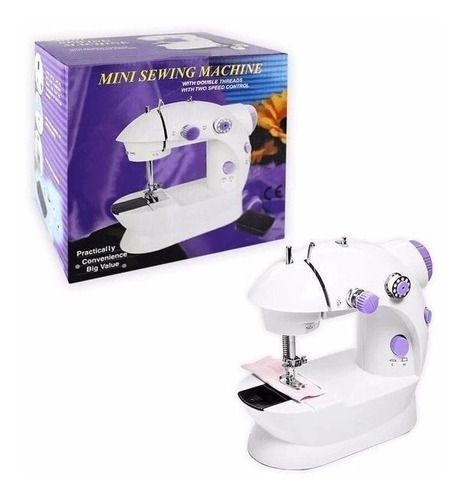 Máquina Coser Portátil Pedal Eléctrica Domestica Blanco-1