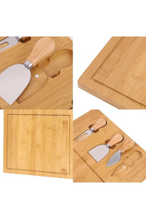 Tabla de Quesos Rectangular L con Utensilios Beige-4