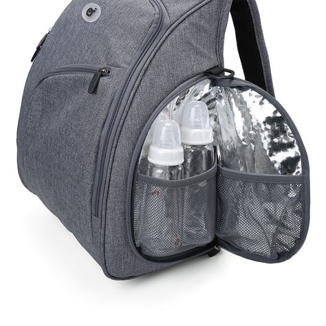 Mommore Mochila para pañales 360 - apertura completa - gris-5