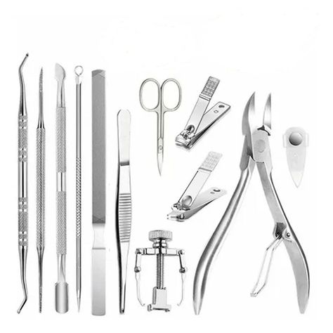 Kit 12 Pcs Herramientas Uñas Encarnadas Set Pedicura-0