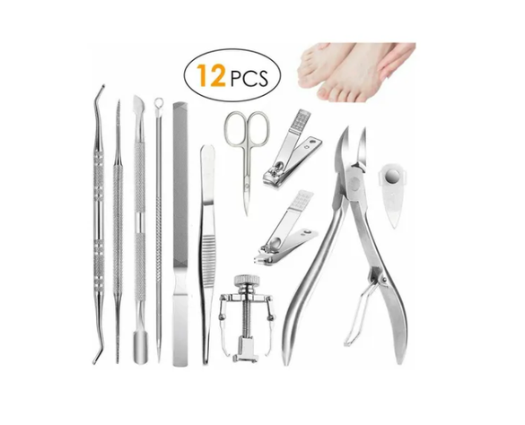 Kit 12 Pcs Herramientas Uñas Encarnadas Set Pedicura-2