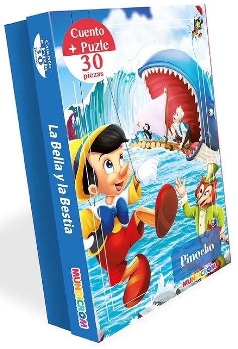 Pinocho, Cuento + Puzzle 30 Pz Mundicrom-0