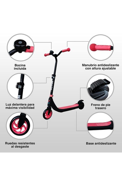 Scooter Eléctrico 12 Km/h Go Fun Rosa-3