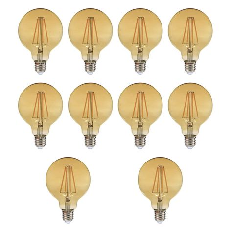 Pack 10 Ampolleta LED E-27 Filamento 4W G80-0