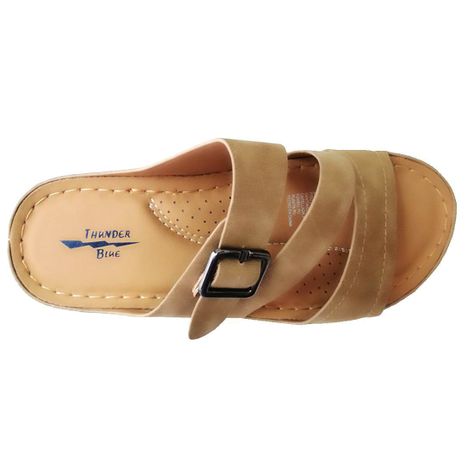 SANDALIA THUNDER KHAKI CON CORREA Y PLANTA ACOLCHADA-2