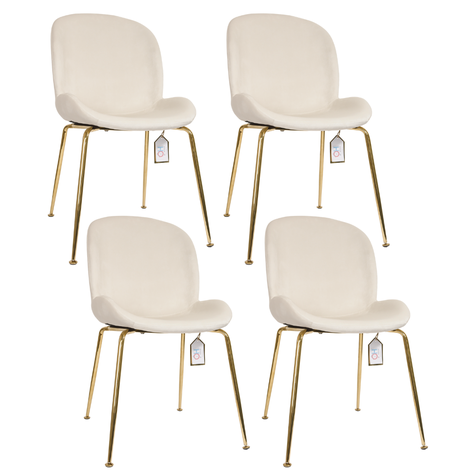 Pack de 4 Sillas Berta Velvet Crema-0