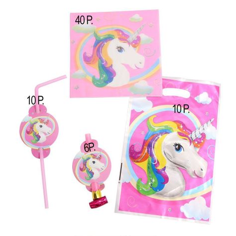 Pack Decoración Cumpleaños Niña Unicornio Cotillón-2