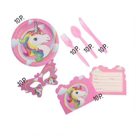 Pack Decoración Cumpleaños Niña Unicornio Cotillón-1