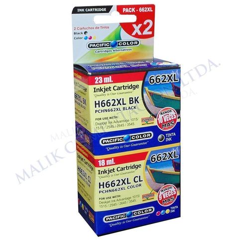 PACK 662XL CARTRIDGES COLOR Y NEGRO PARA HP DESKJET 2545-0