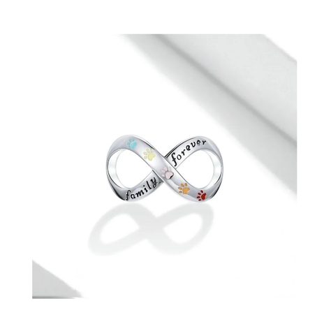 Charm Infinito con Huellas en Plata Fina 925 SILVER HEART-1