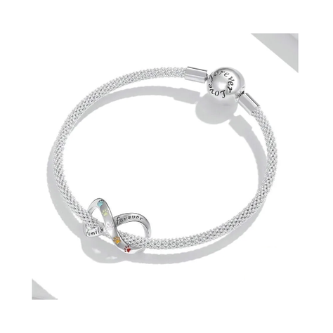 Charm Infinito con Huellas en Plata Fina 925 SILVER HEART-2