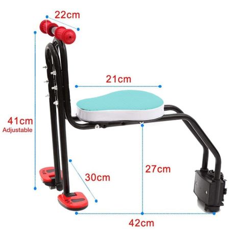 Silla Auxiliar Bicicleta, Asiento Delantero Bicicleta Para Niños Celeste-2