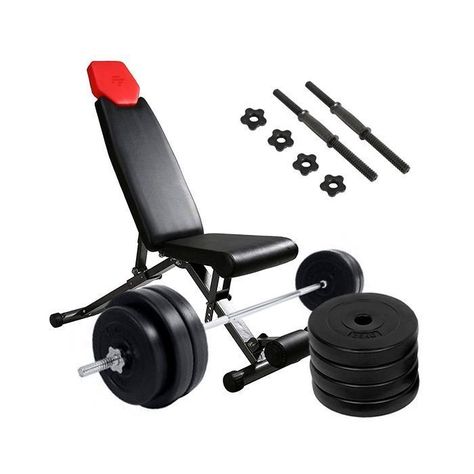 BANCO FINERFORM + BARRA RECTA 1.5 MT + PACK 20 KG-0