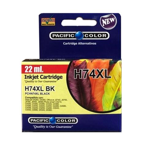 Tinta 74 Black Cartucho Compatible HP 22ml Pacific Color-0