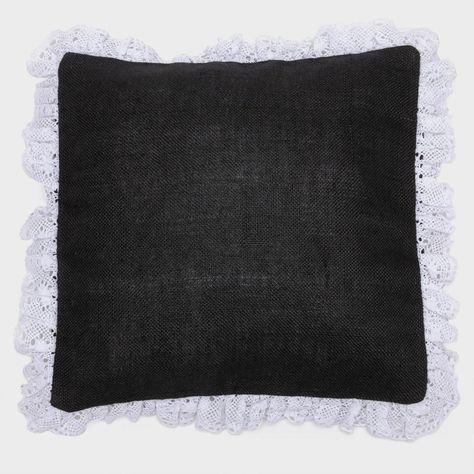 Set 2 fundas de cojín rustic reina negro 50x50cm-0