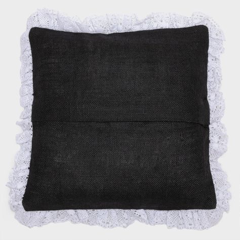 Set 2 fundas de cojín rustic reina negro 50x50cm-3