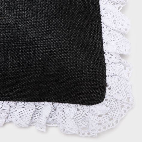 Set 2 fundas de cojín rustic reina negro 50x50cm-2