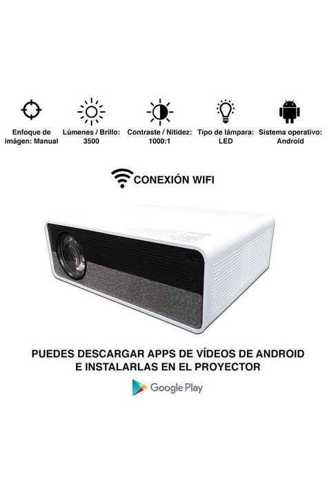 Proyector Q9 Android Full HD 3500 Lúmenes Blanco-1