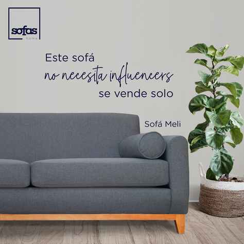 Sofá Meli Felpa Gris 2 Cuerpos-1