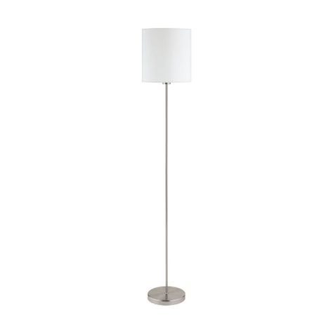 Lámpara Pie Pasteri Acero Tela Blanco 1X60W E27 cod. 95164-0