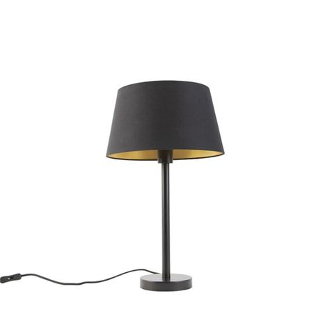 Lámpara de Mesa "Leonor" Con Pantalla E-27 Negro-0