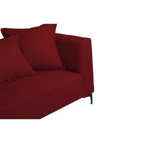 Sofá Cordelia Chenille Tipo Lino Rojo 3 Cuerpos-2