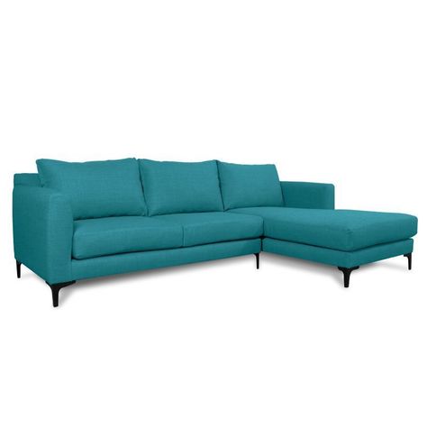Seccional Kaile Chenille Tipo Lino Turquesa-1